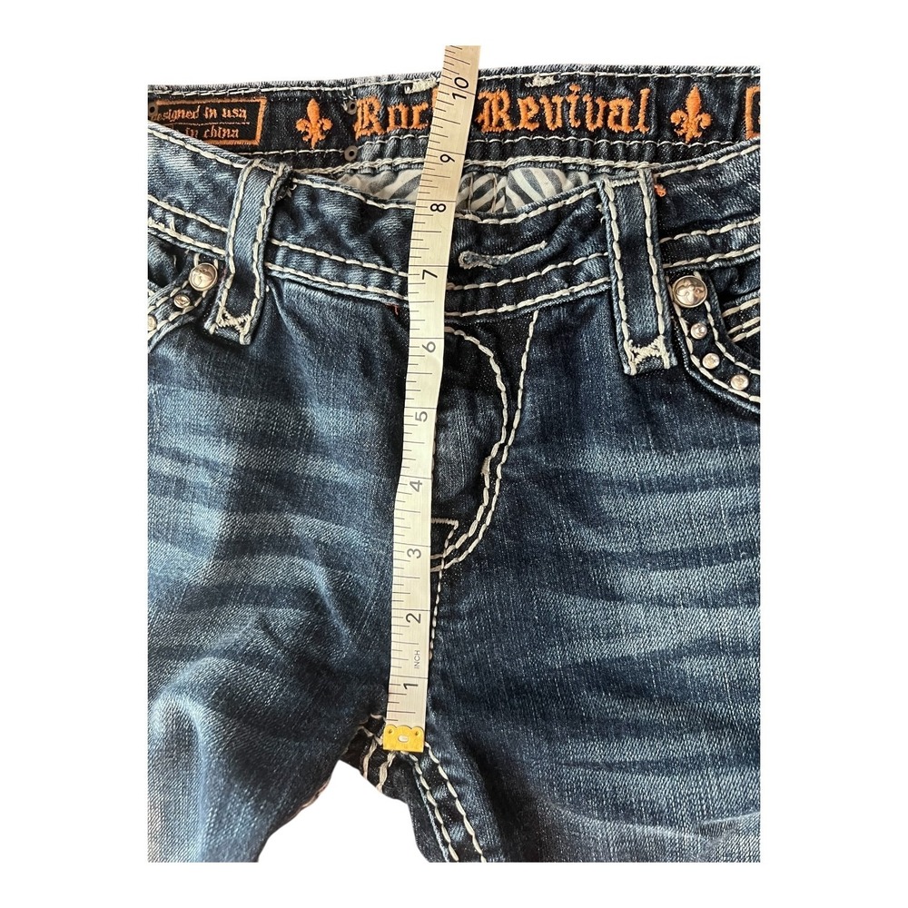 Rock Revival Bootcut Jeans Women's 29 Thick Stitch Bling Western Rodeo Denim - Picture 10 of 16